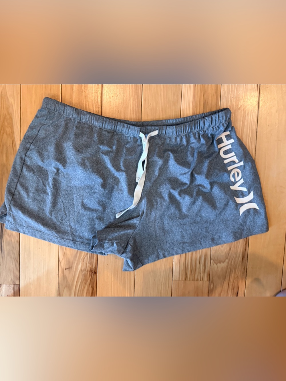Hurley Women's Heather Gray Athletic Lounge Shorts with Drawstring